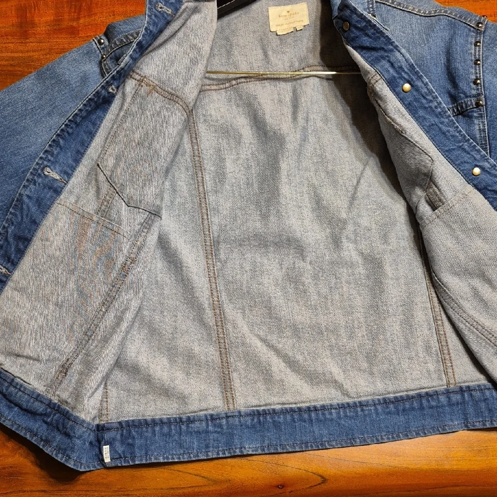Kate Spade Blue Jean Jacket with Stud Embellishments XS